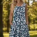 Blauer Blattdruck